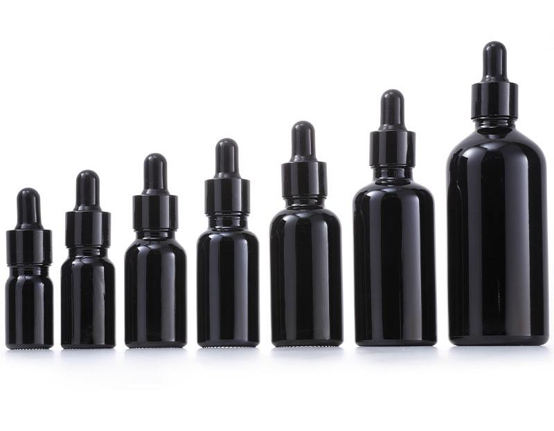 Black Glass Dropper Bottle